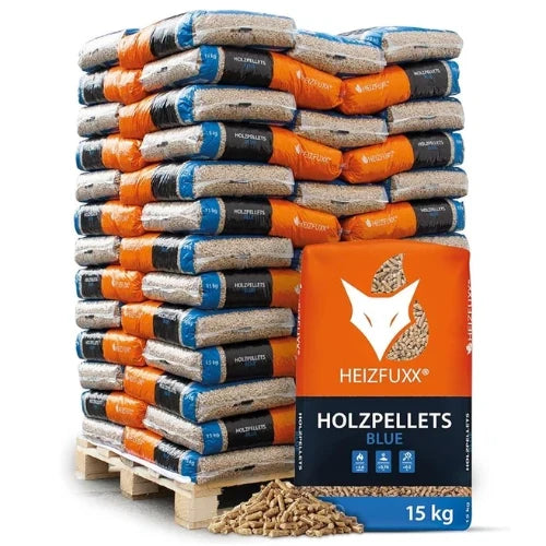 Drevené pelety HEIZFUXX Bleus 6 mm ENplus A1 – 975 kg (65 × 15 kg)
