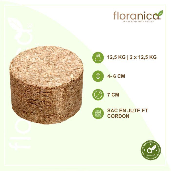 Drevené brikety Floranica – 100 % lisované z tvrdého dreva – 5 × 12,5 kg (62,5 kg) – okrúhle brikety do krbu – vysoká výhrevnosť – nízke emisie dymu